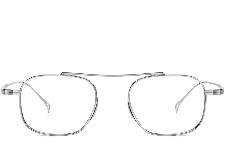 Gafas de aviador de titanio plateado #BS1913-0137
