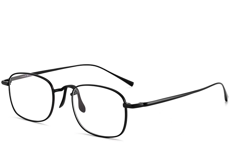 Rectangular Black Titanium Glasses #BS1913-0143