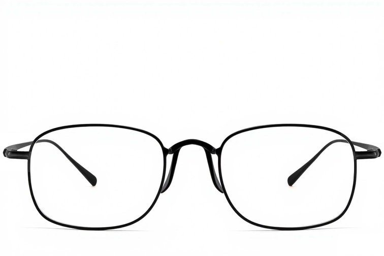 Rectangular Black Titanium Glasses #BS1913-0143