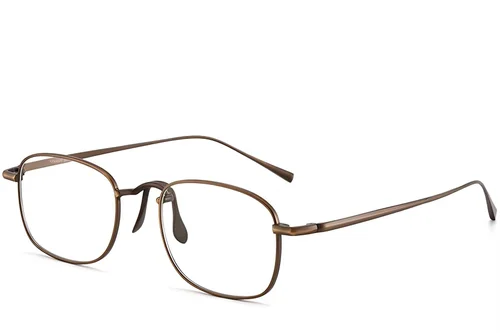 Lunettes rectangulaires en titane marron #BS1913-0144