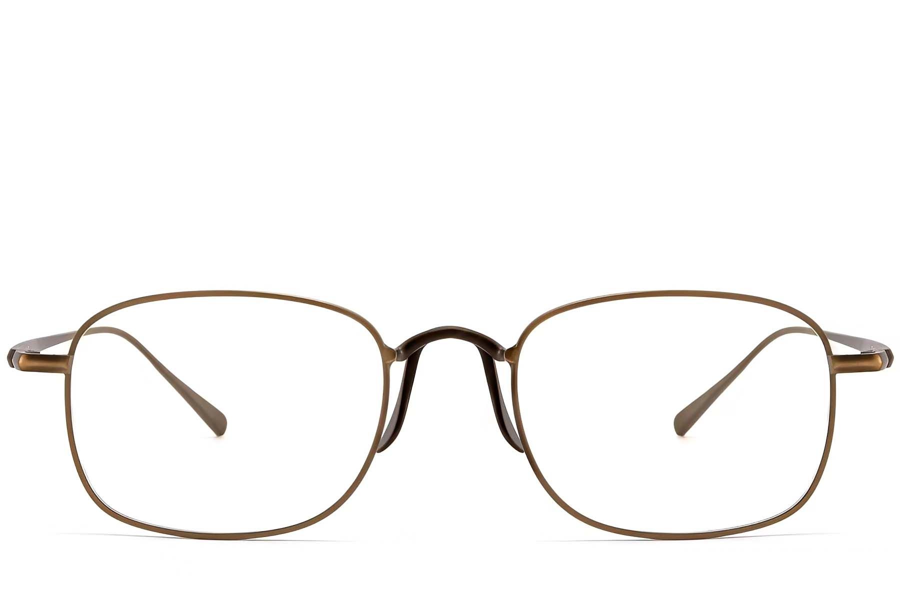 Rectangular Brown Titanium Glasses #BS1913-0144