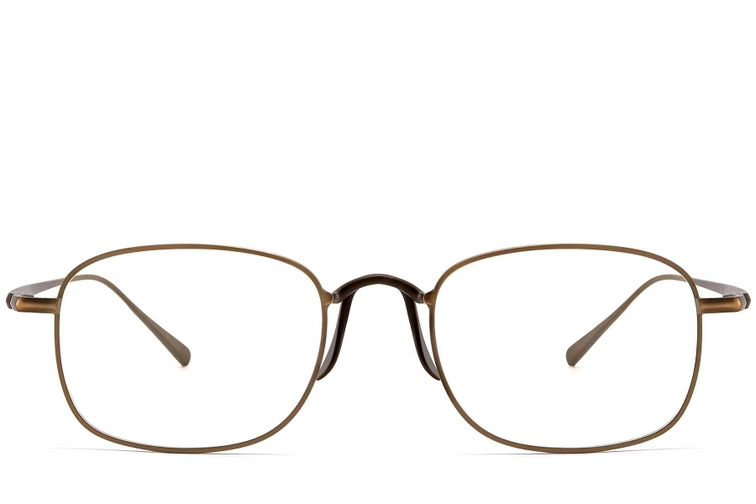 Rectangular Brown Titanium Glasses #BS1913-0144