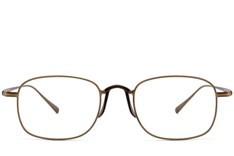 Rectangular Brown Titanium Glasses #BS1913-0144