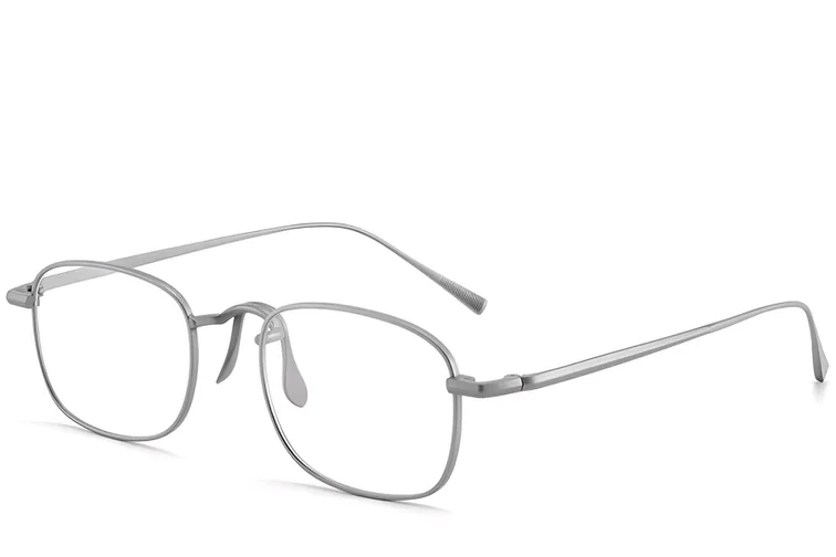 Rechteckige silberne Titanbrille #BS1913-0145