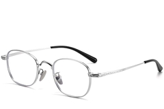 Oval Silver Titanium Glasses #BS1913-0147