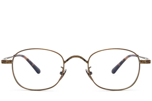 Lunettes ovales en cuivre et titane #BS1913-0148
