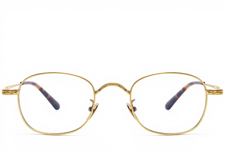 Oval Golden Titanium Glasses #BS1913-0149