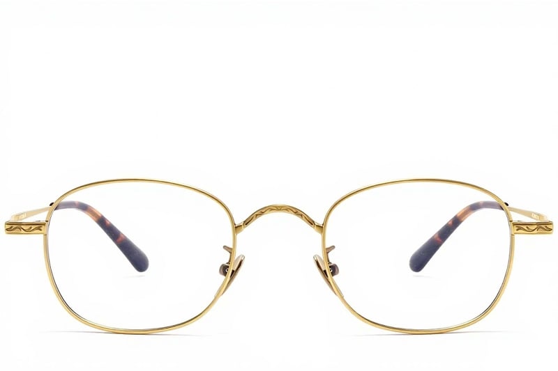 Oval Golden Titanium Glasses #BS1913-0149