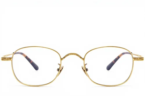 Lunettes ovales en titane doré #BS1913-0149