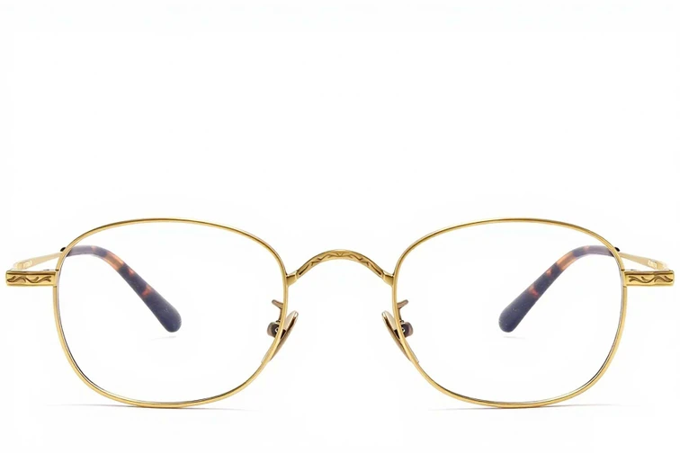 Oval Golden Titanium Glasses #BS1913-0149
