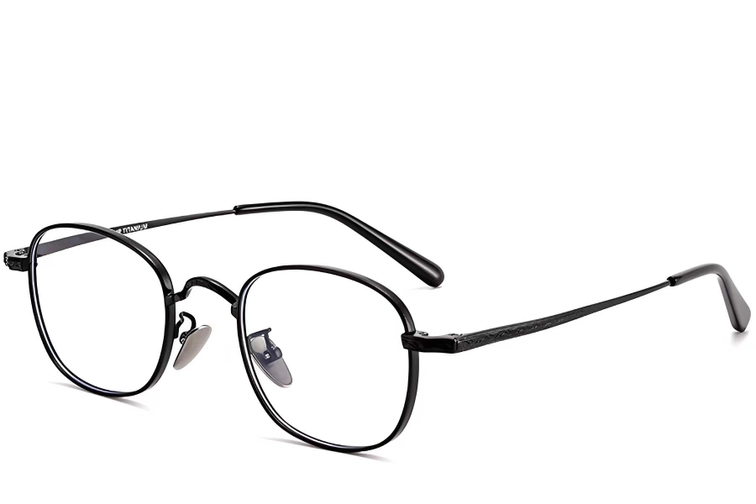 Gafas ovaladas de titanio negro #BS1913-0150