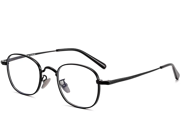 Ovale schwarze Titanbrille #BS1913-0150