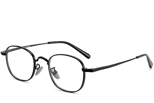 Gafas ovaladas de titanio negro #BS1913-0150