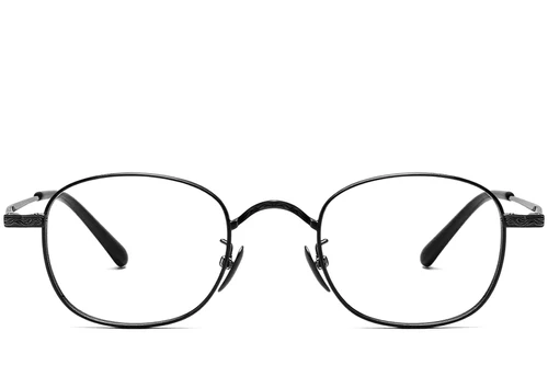 Gafas ovaladas de titanio negro #BS1913-0150