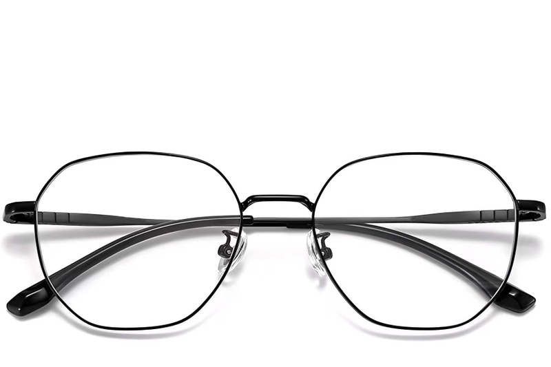 Geometric Black Titanium Glasses #BS1913-0151