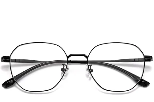 Lunettes géométriques noires en titane #BS1913-0151