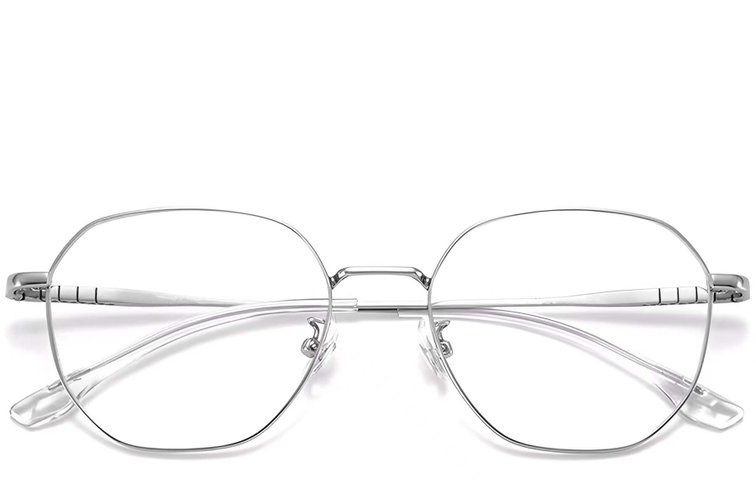 Occhiali geometrici in titanio argento #BS1913-0152