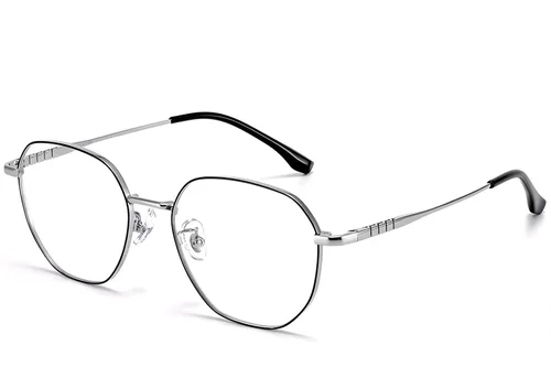 Lunettes géométriques noires en titane #BS1913-0153