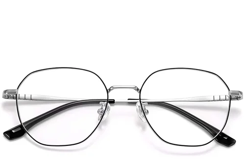 Lunettes géométriques noires en titane #BS1913-0153