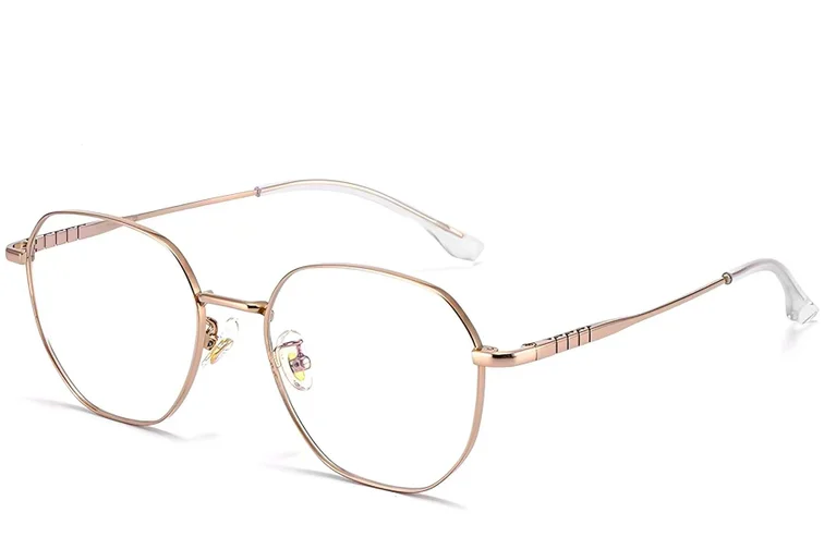 Occhiali geometrici in titanio rosa #BS1913-0154