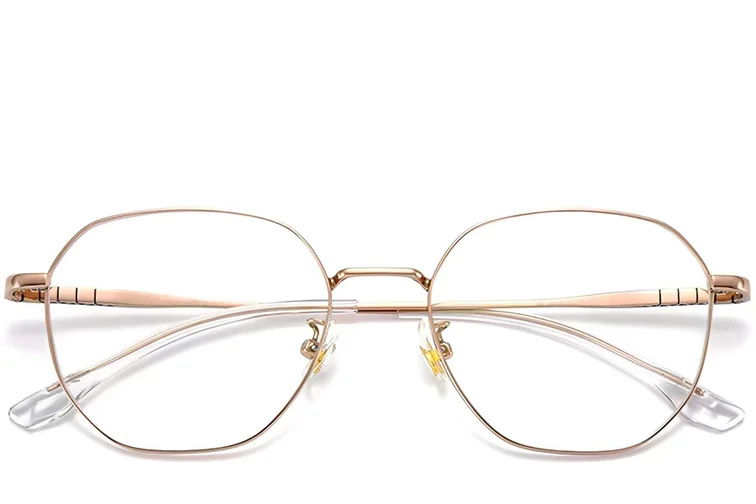 Occhiali geometrici in titanio rosa #BS1913-0154