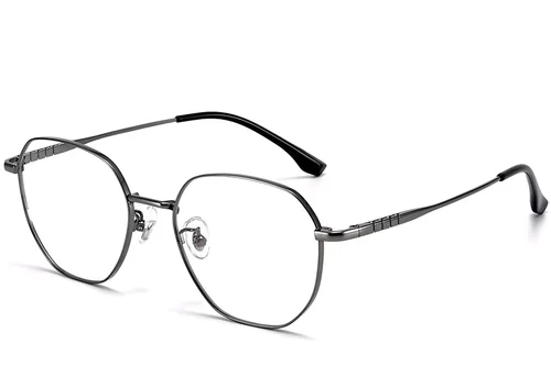 Lunettes géométriques grises en titane #BS1913-0155