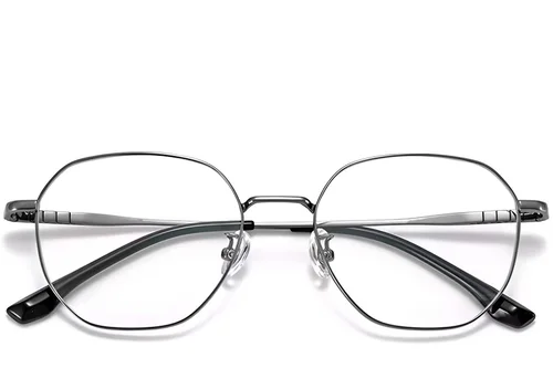 Lunettes géométriques grises en titane #BS1913-0155