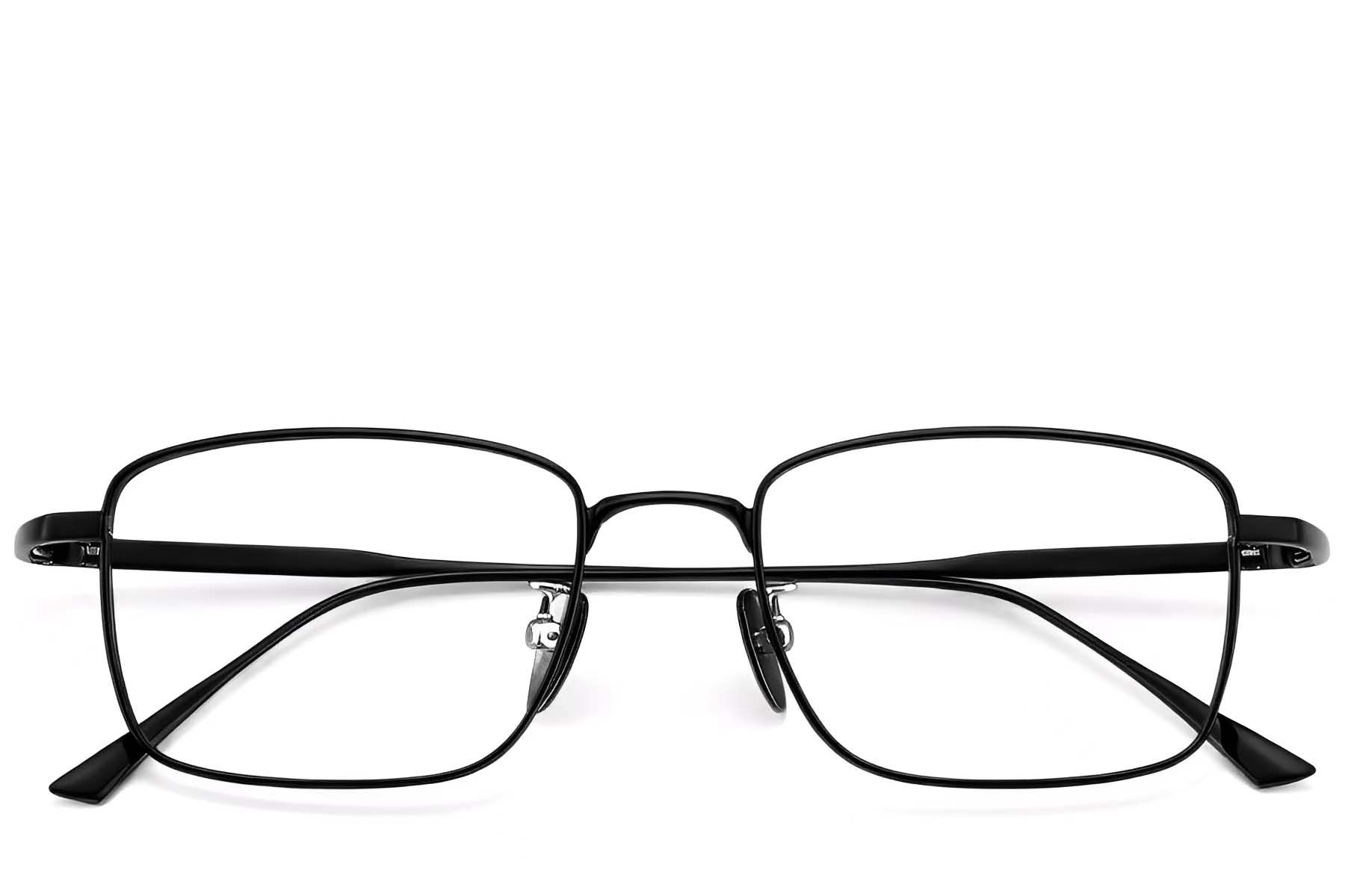 Rectangular Black Titanium Glasses #BS1913-0158