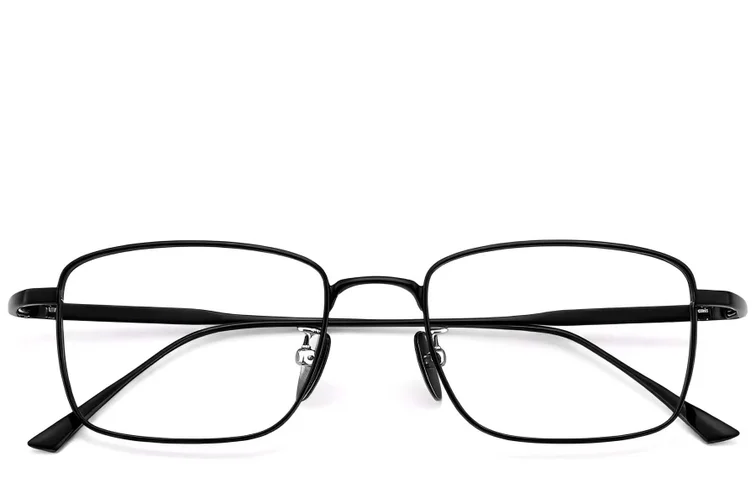 Rechteckige schwarze Titanbrille #BS1913-0158