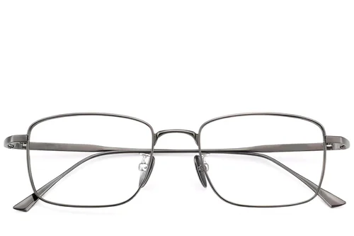 Lunettes rectangulaires en titane gris #BS1913-0159