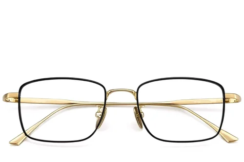 Lunettes rectangulaires en titane noir #BS1913-0160