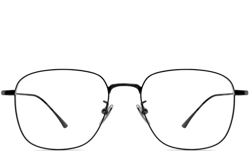 Lunettes rectangulaires en titane noir #BS1913-0161