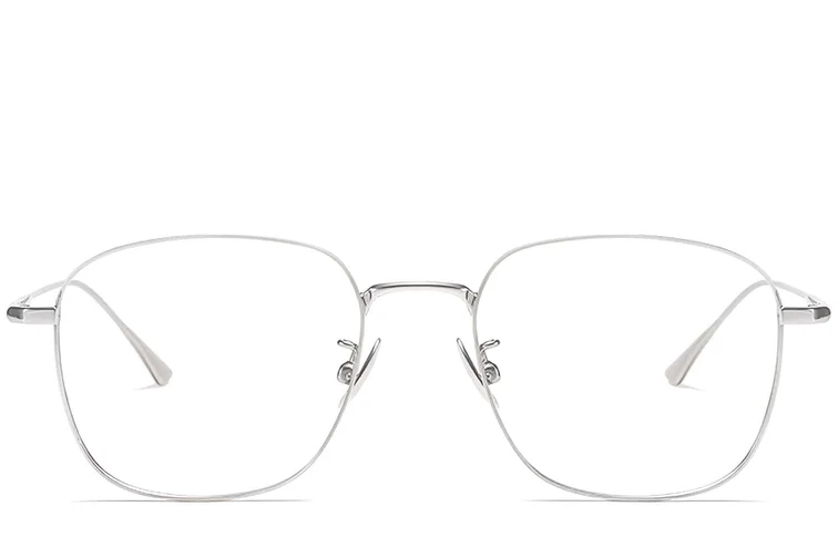 Rechteckige silberne Titanbrille #BS1913-0162