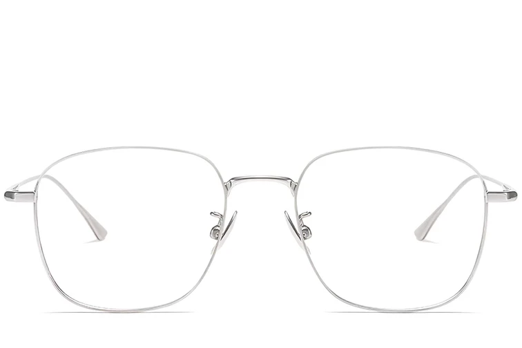 Rechteckige silberne Titanbrille #BS1913-0162