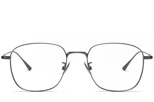 Lunettes rectangulaires en titane gris #BS1913-0163