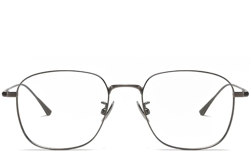 Lunettes rectangulaires en titane gris #BS1913-0163