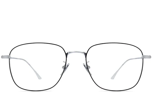Lunettes rectangulaires en titane noir #BS1913-0164