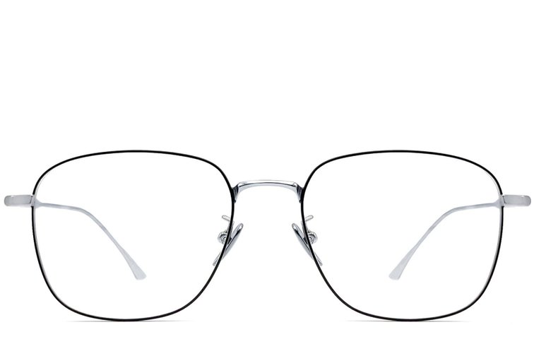 Rechthoekige zwarte titanium bril #BS1913-0164
