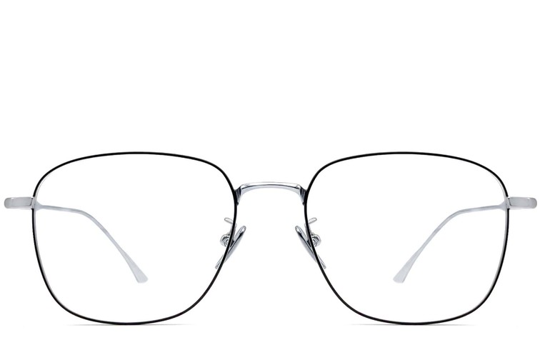 Lunettes rectangulaires en titane noir #BS1913-0164