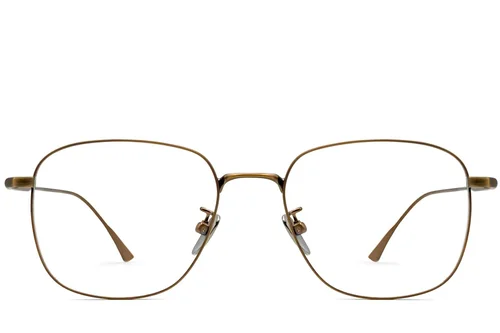 Lunettes rectangulaires en cuivre et titane #BS1913-0165