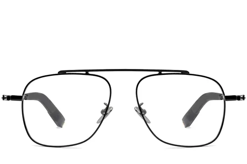 Lunettes aviateur noires en titane #BS1913-0166