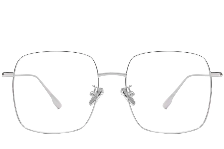 Rectangular Silver Titanium Glasses #BS1913-0170