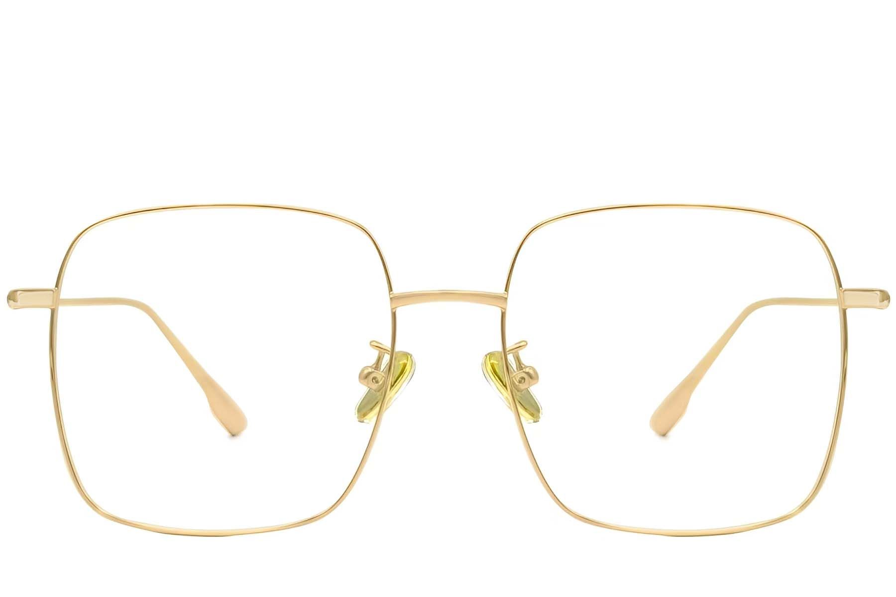 Gafas rectangulares de titanio dorado #BS1913-0171