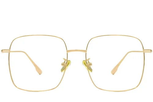 Lunettes rectangulaires en titane doré #BS1913-0171