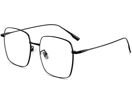 Rectangular Black Titanium Glasses #BS1913-0172