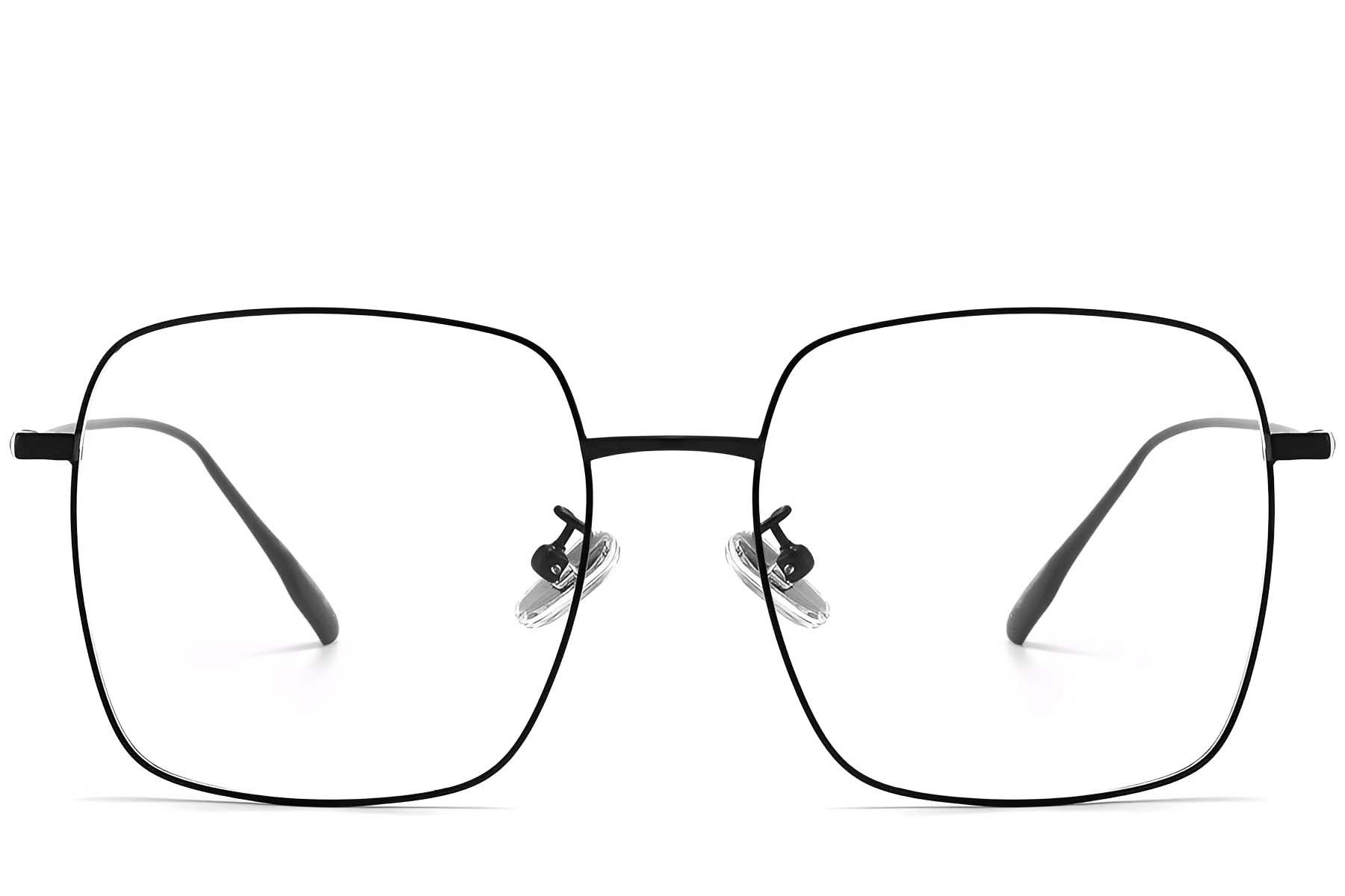 Gafas rectangulares de titanio negro #BS1913-0172