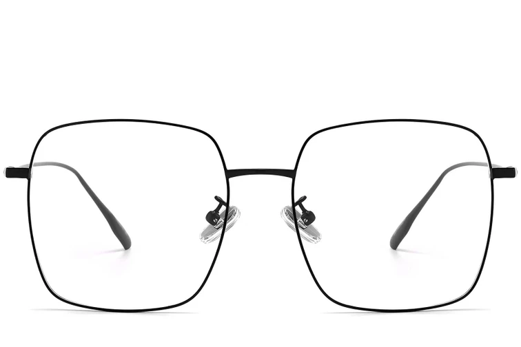 Gafas rectangulares de titanio negro #BS1913-0172