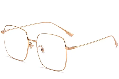 Lunettes rectangulaires en titane rose #BS1913-0173