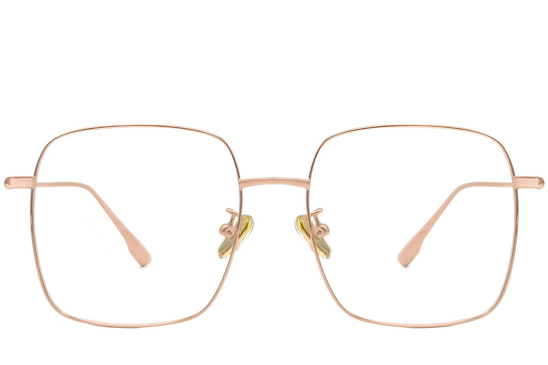 Rechthoekige roze titanium bril #BS1913-0173