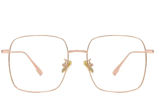 Lunettes rectangulaires en titane rose #BS1913-0173